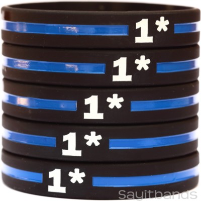 Set of 1* Wristbands - 1 Asterisk Bracelets - One Ass To Risk Thin Blue Line Lot