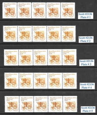 #ad #ad Scott # 2136 25c Bread Wagon PNC5s Complete Plates #1 5 VF QUALITY Cat $15 $7.25