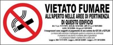 M-ITALY CARTELLO SEGNALETICO UNI - Vietato fumare all'aperto nelle aree di perti