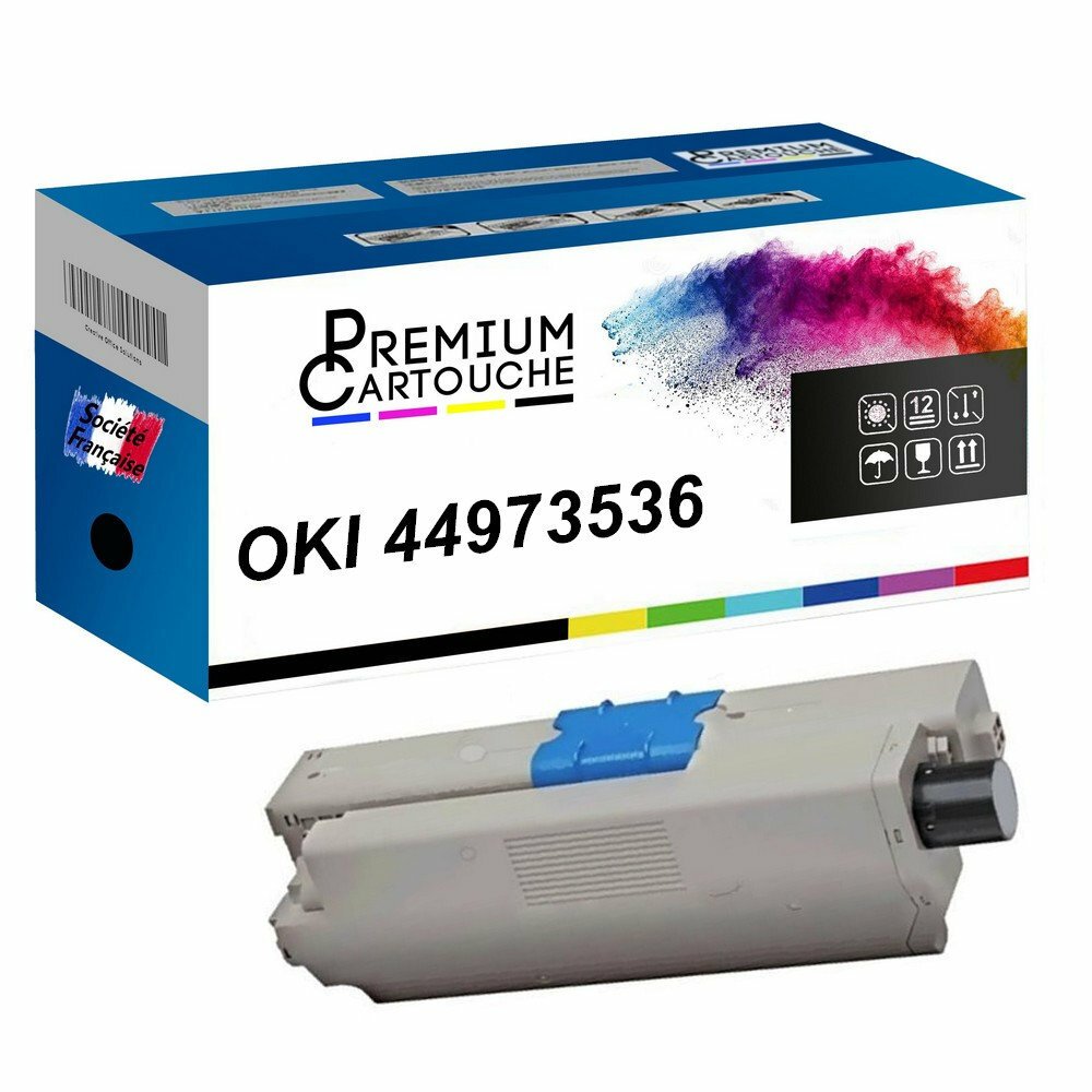 Toner noir compatible OKI 44973536 contre impressions palies texte net pour PME
