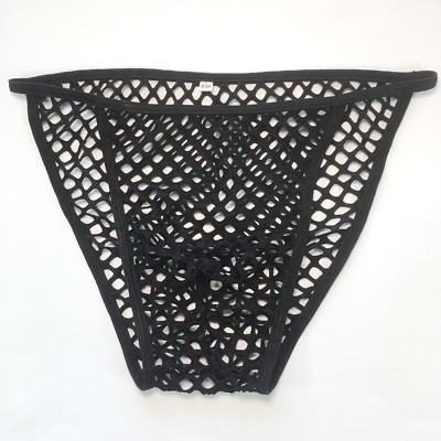 K342 Mens String Bikini Contoured Pouch stretchy Lace Floral Big Net