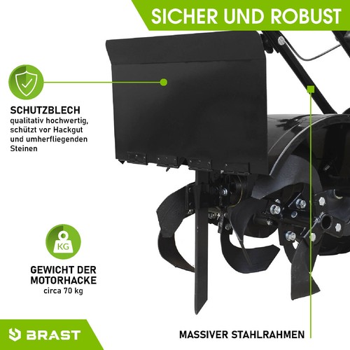 BRAST Motorhacke Benzin Ackerfräse 5,15kW(7PS) Selbstantrieb Gartenfräse AF7000 - Bild 6 von 12