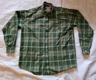 Cinch Miller Style Mens Medium Button Down Green/Beige Long Sleeve Pocket Shirt
