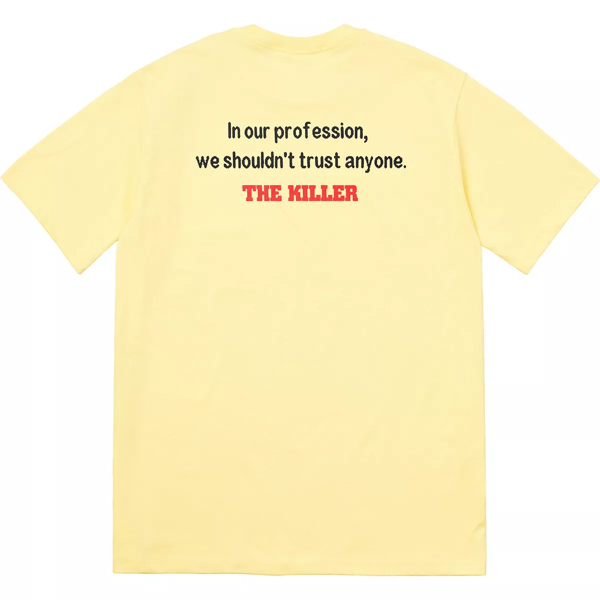 Supreme The Killer Trust Tee Heather Grey/Pale Yellow/Red (FW18T3