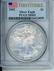 2002  American Silver Eagle ASE S$1 PCGS MS69 MS-69 FIRST STRIKE FS !!!