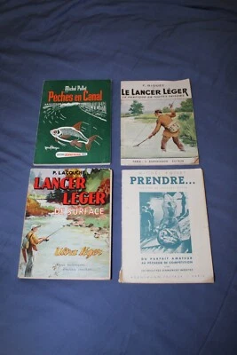 (145) 4 livres anciens pêche : lancer léger, en canal, de surface, prendre - Photo 1/4