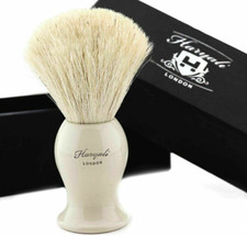 Image of Mens Traditional Natural Bristle Shaving Brush Wooden Handle Barber Hair Beard
