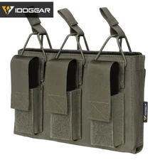 IDOGEAR Tactical Magazine Pouch Mag Carrier Triple Open MOLLE 5.56&Pistol Camo