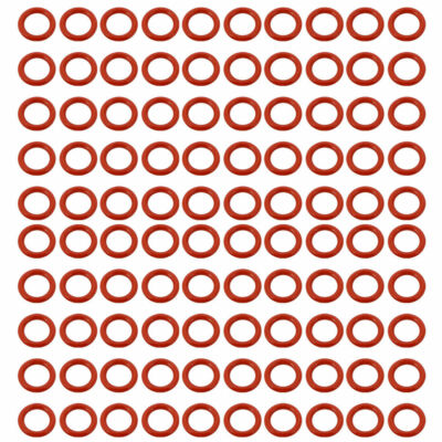 100pcs Red 9mm Outer Dia 1.5mm Thickness Sealing Ring O-shape Rubber Grommet KD