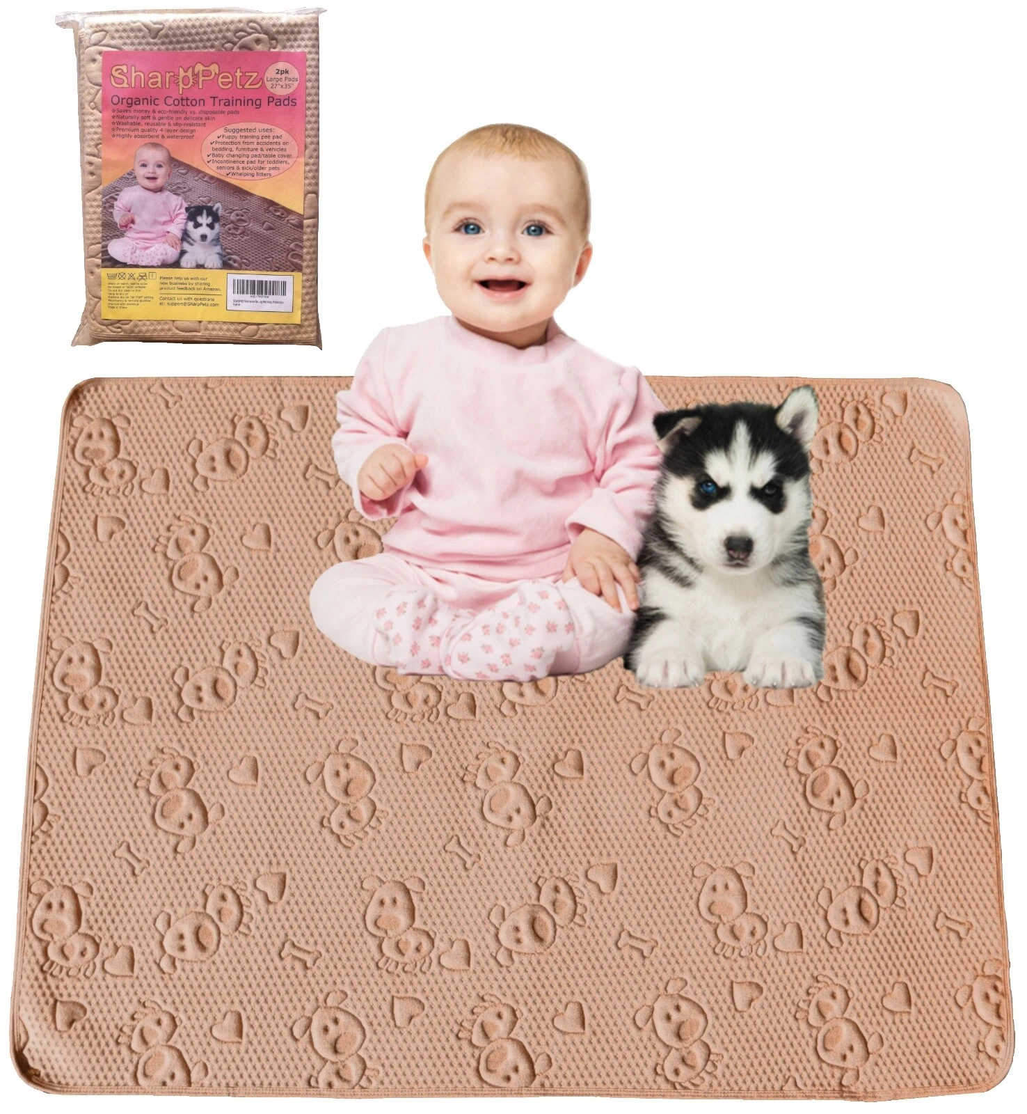 Almohadillas De Colchón Cuna Unisex Marrón y fundas