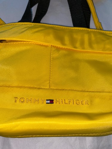 TOMMY HILFIGER Crossbody Bag Purse Yellow Nylon Adjustable Strap - Picture 2 of 10