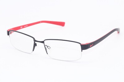 NEW NIKE NIKE 8160 012 BLACK RED AUTHENTIC DESIGNER FRAMES EYEGLASSES 53-17