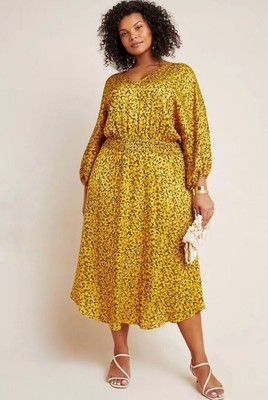 marigold midi dress
