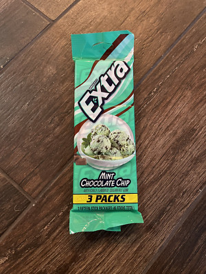 Wrigley's Extra 3 Pack Mint Chocolate Chip Sugarfree Gum - NEW DISCONTINUED RARE