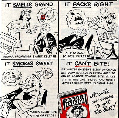 Sir Walter Raleigh Pipe Tobacco 1952 Advertisement Smoking Uncle Walter DWEE9