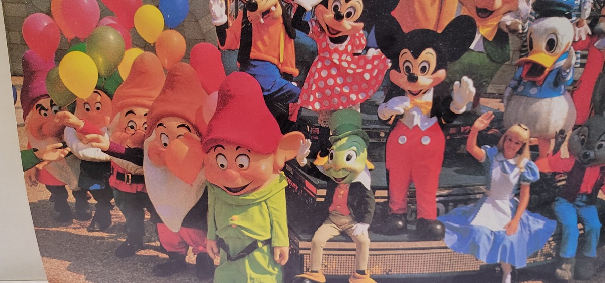 Walt Disney World Vintage Poster 10th Anniversary 1982 Characters