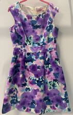 Size 6 ELIZA J New York DRESS Missy FLORAL Pink Purple Teal SLEEVELESS Fit Flare