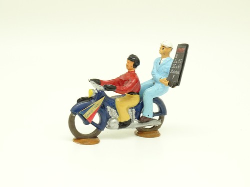 Figurine Tour De France Salza 1/32 - Moto Verte Et Photographe - Aluminium