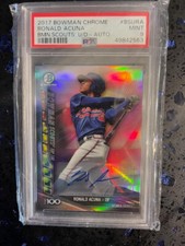 2017 Ronald Acuna Jr Auto Bowman Chrome Scouts Top 100 Update #/150 🔥 PSA 9