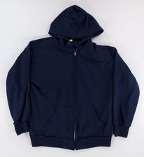 Sportswear VTG 80s 90s Thermal Lined Full Zip Hoodie Jacket Blue Mens XL