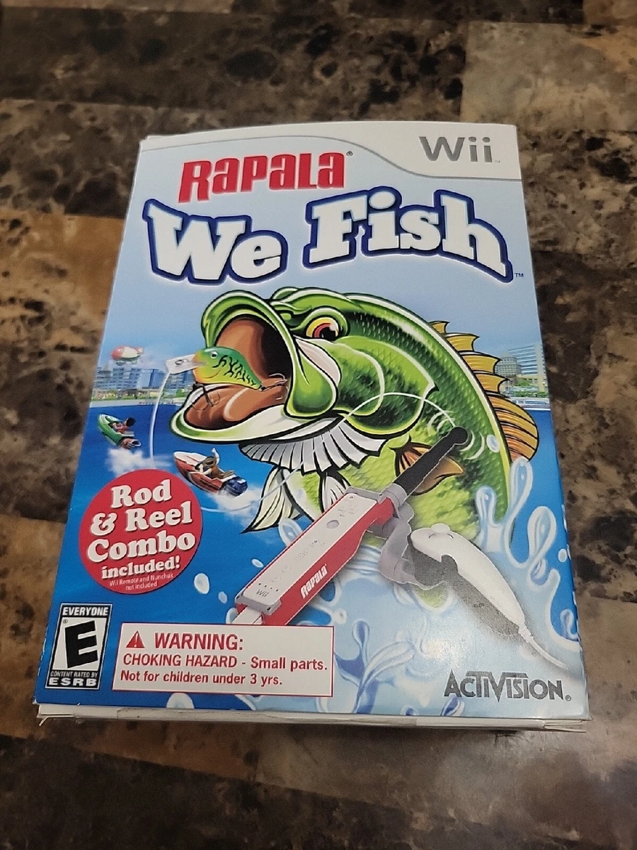 Rapala: We Fish with Rod & Reel Bundle Nintendo Wii Game Big Box