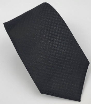 Little Black Tie Polyester Black Solid Geometric Men Necktie Skinny 58 x 2.75