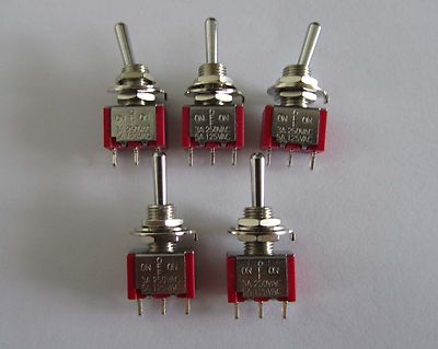 5x SPDT 3-Wege EIN AUS EIN Gitarre Mini Kippschalter SALECOM UL Auto/Boot Schalter