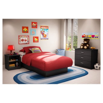 Black 3 Piece Twin Bed Bedroom Collection Furniture Set Home Living Headboard Ebay