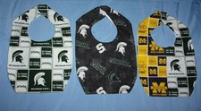.3 NEW Handmade BABY CHILD BIB MICHIGAN STATE UNIVERSITY SPARTANS MSU ship disc