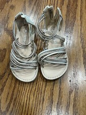EUC Toddler Girls Cat Jack Glittery Gold Gladiator Sandals, Size 8