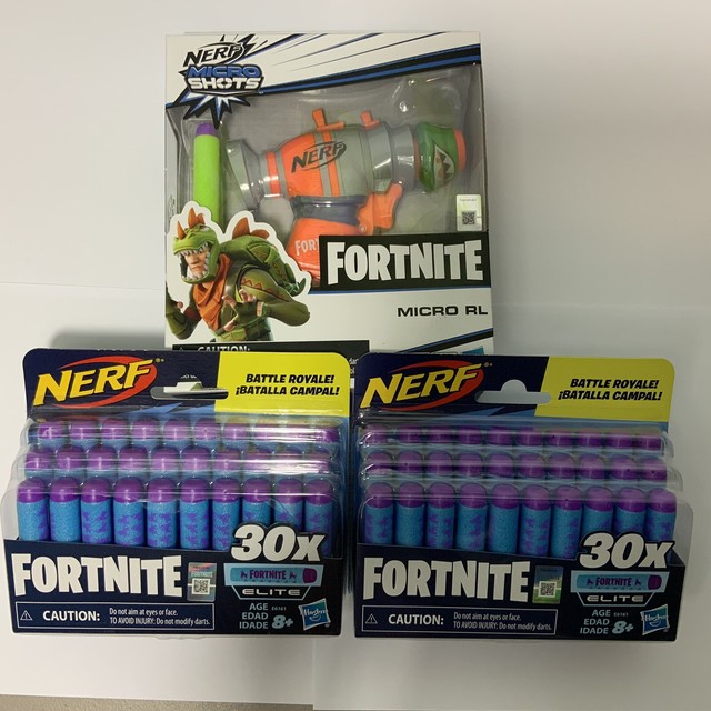 Fortnite Nerf Micro Shots Rex RL Blaster Plus 2 30X Elite Darts Bundle New | eBay