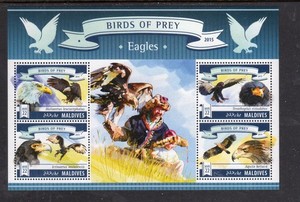 MALDIVES #3411 2015 EAGLES MINT VF NH O.G M/S4 (S7)