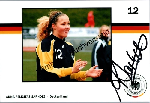 Original Autogramm Anna Felicitas Sarholz Fussball /// Autograph signiert 266015 - Bild 1 von 2