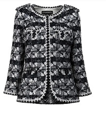 CHANEL 06P TWEED CC LOGO BUTTON ZIP FRONT JACKET BLAZER FR44 10/12
