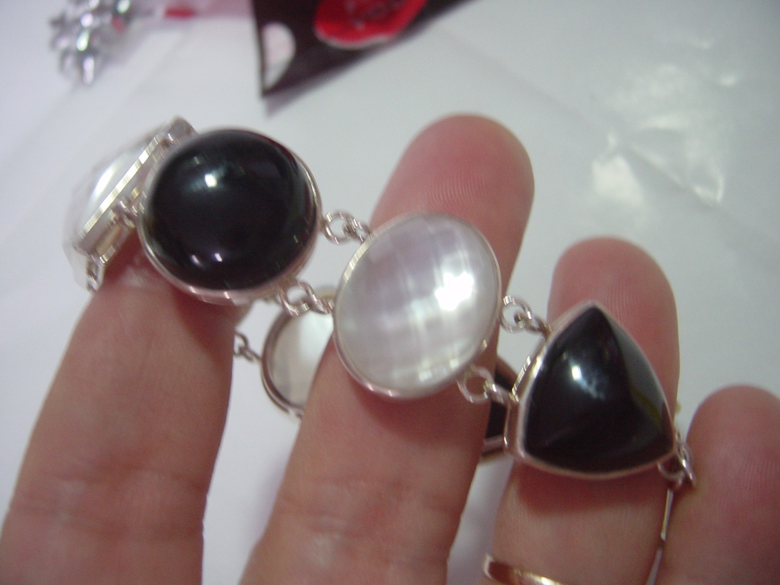 Superb Solid Silver massive genuine onyx&mother o… - image 12