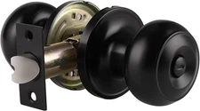 Probrico (1 Pack Matte Black Privacy Door Knobs Keyless 1 Pack, 
