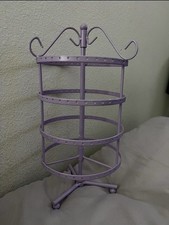 Purple Metal Spinner Rotating Earring Display Stand Organizer
