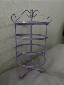 Purple Metal Spinner Rotating Earring Display Stand Organizer