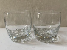 2 Crystal Glasses 10 oz Lowball Whiskey Scotch Bormioli ROCCO Galassia Italy