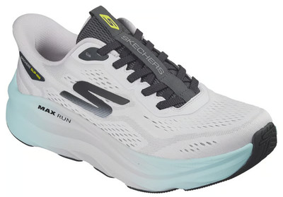 NEW MENS SKECHERS SLIP INS MAX RUN Gray Charcoal MESH Shoes AUTHENTIC IN BOX