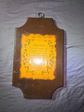 Vintage Grandparents Creed Wood Wall Plaque Yellow Brown Inspirational Hanging