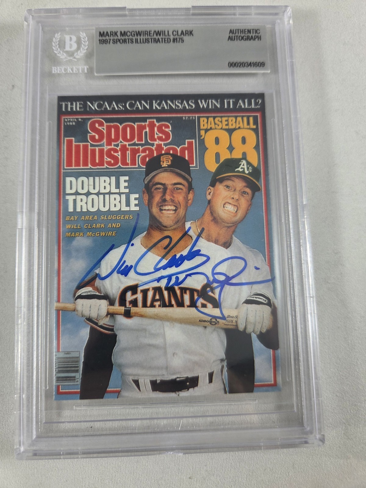 Mark McGwire & Will Clark Signed 1997 Sports Illustrated #175 Card Beckett