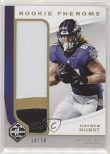 2018 Limited Rookie Phenoms Jumbo Relics Gold Spotlight 16/50 Hayden Hurst 0e1