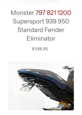 Competition Werkes 1DMON5 Fender Eliminator   Ducati Monster 1200 821 SuperSport