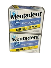 2 Boxes Mentadent Refills Advanced Whitening & Advanced Cleaning 5.25 oz