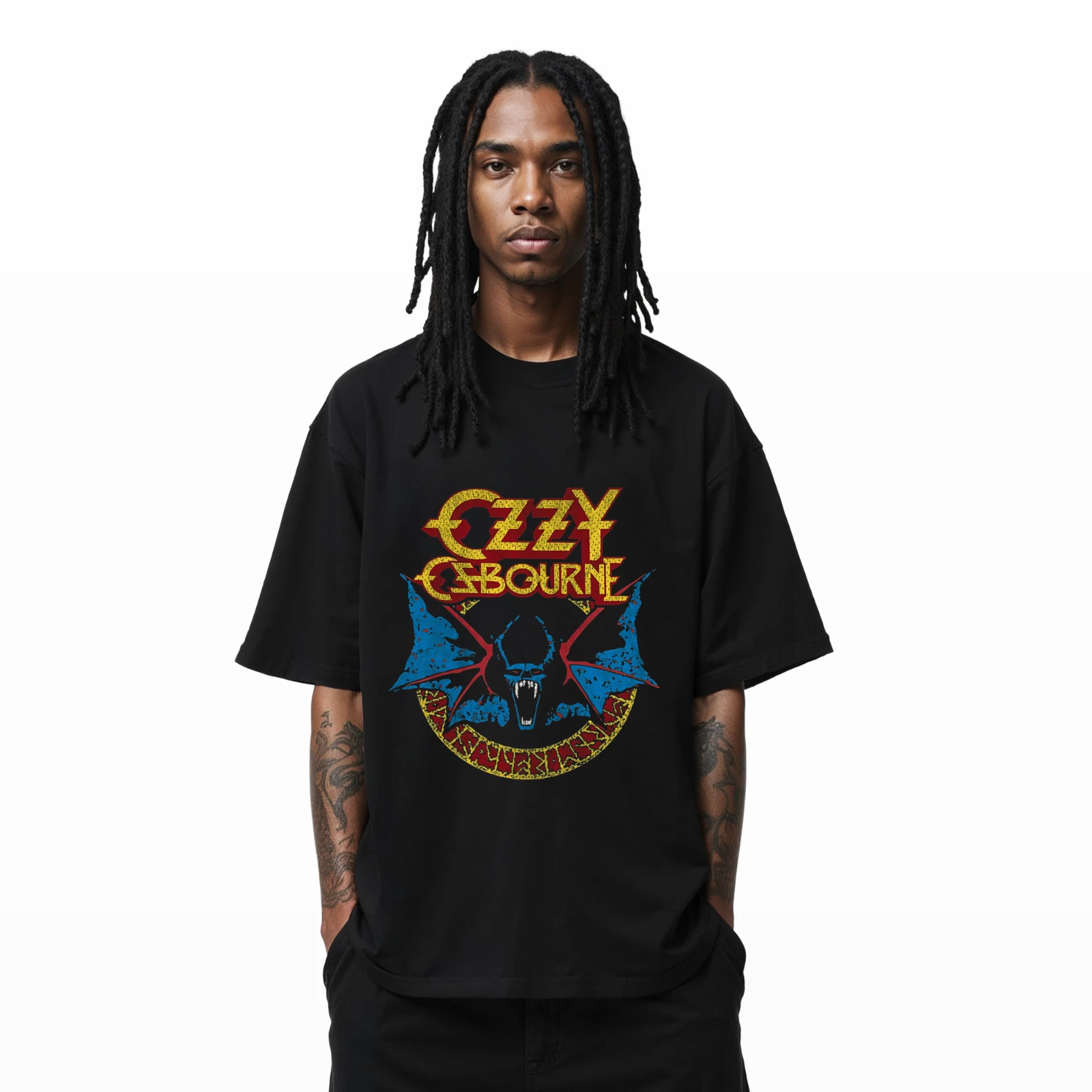 Ozzy Osbourne Heavy Metal Rock Band T-Shirt Vintage Distressed Graphic Tee