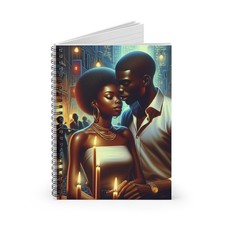 Romantic Couple Spiral Notebook - Ruled Line, afro centric Writing, Gift for Her