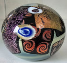 Peter Vanderlaan Artist Glass Large Paperweight Multi-Color Dichroic 4.5" 2002 — photo 1