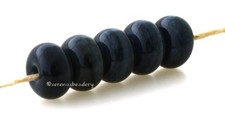 5 NIMBUS GRAY  donut handmade lampwork glass spacer beads TANERES sra