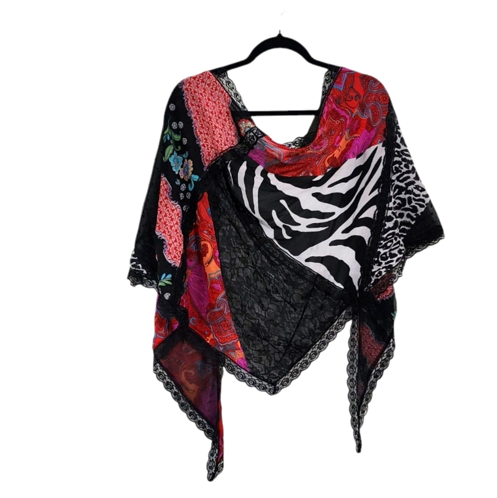 Scarf Multicolor Patchwork Large Triangle 81"X29" - image 1